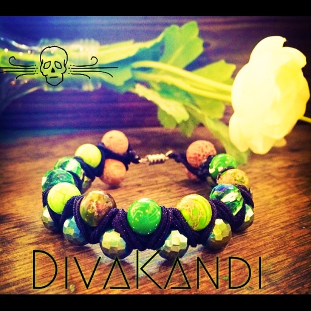 Double stacked shamballa bracelet for good luck .unisex great as a present